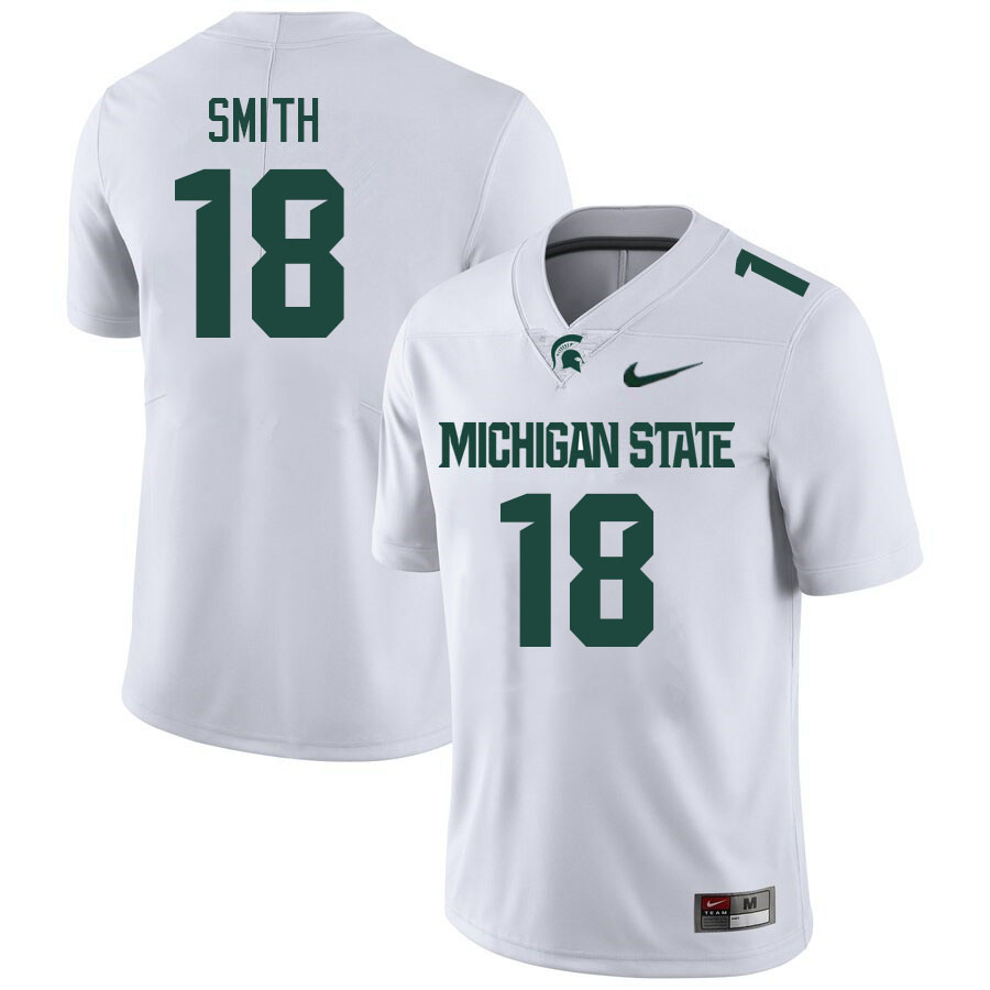 Men #18 Shawn Smith Michigan State Spartans College Football Jerseys Stitched-White
